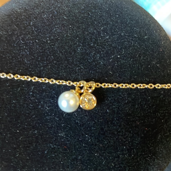 COACH Dainty Gold Pearl and Crystal Necklace - Picture 4 of 4